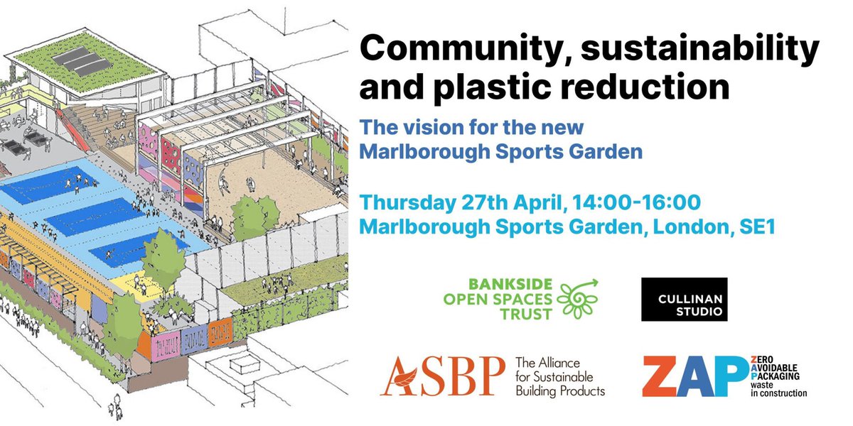 You can find out more about this amazing project on Thursday, 27 April 2023, by joining @BOSTSE1, @CullinanStudio and @asbp_uk for an afternoon at Marlborough Sports Garden, London SE1 asbp.org.uk/events/communi…. #CircularEconomy #NetZero #HealthandWellbeing #ReducingPlastics