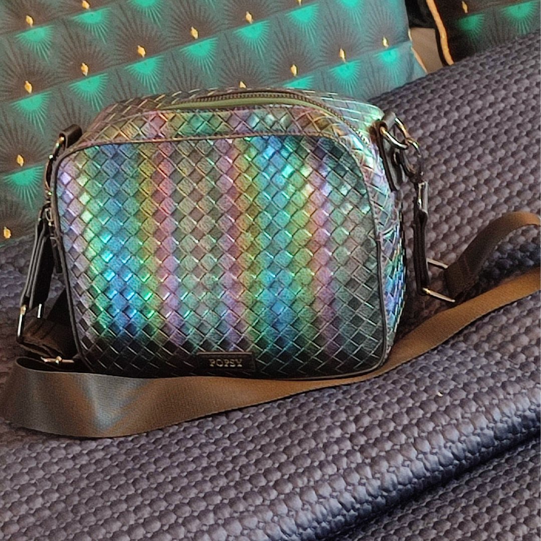 Because its just too #popsypretty ... never save for best! Do you like my new bag Twitter! #stylefashion #popsyclothing #styletips #bag #rainbowbag #mylook #love