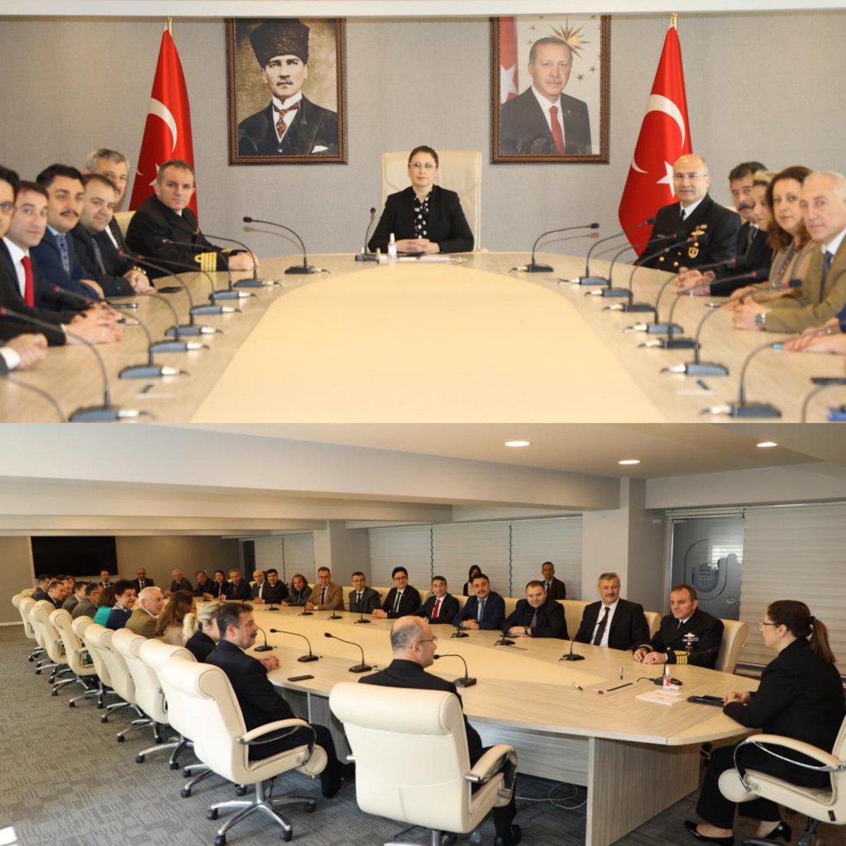 tcbartinvalilik's tweet photo. Koordinatör Vali olarak görevlendirildiği Kahramanmaraş’tan ilimize dönen Valimiz Dr. Nurtaç Arslan, Garnizon Komutanı ve kurum amirleriyle Valilik 15 Temmuz Şehitleri Toplantı Salonunda bir araya gelerek Ramazan Bayramlarını tebrik etti. https://t.co/JJBQteaux4
