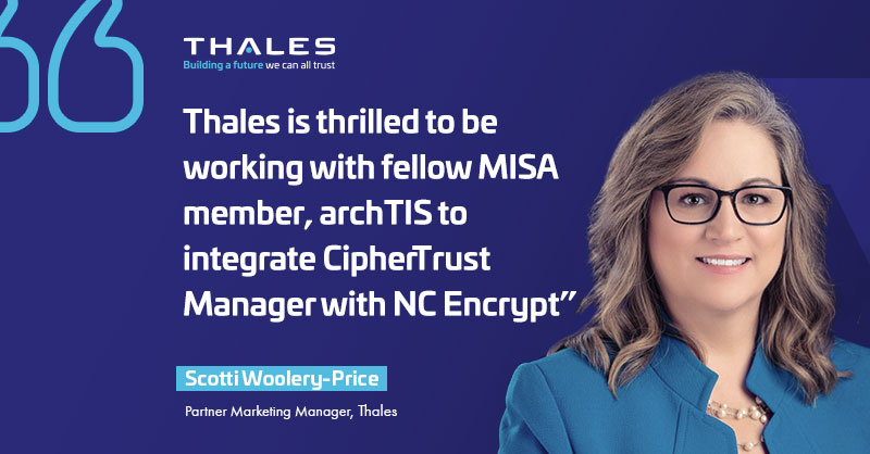 ThalesCloudSec's tweet photo. Recently we’ve been working with fellow #MISA member @arch_tis to integrate our #CipherTrust manager with NY Encrypt. 🧬 What does this mean?
Business critical content can now be #secured in @Microsoft365 applications.
Click below to find out more 👇
https://t.co/iBk2qxHzDh https://t.co/LtQTuWWI5U