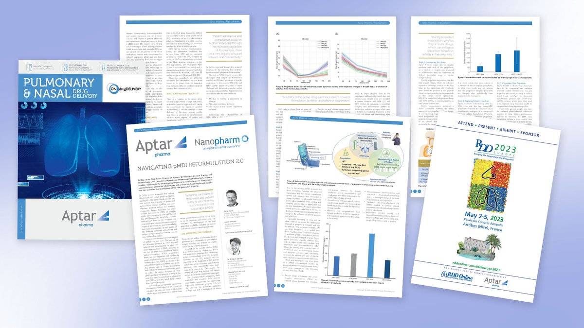 aptar's tweet photo. In ONdrugDelivery’s Nasal & Pulmonary issue, #AptarPharma's Chris Baron & #Nanopharm's Will Ganley discuss possible responses to the environmental impact of #pMDI use & consider alternatives. https://t.co/QrX6Pt9sZl
#AptarPharma #pMDIs #Inhalation #OINDPs #drugdelivery #Nanopharm https://t.co/PaGFrq86ve