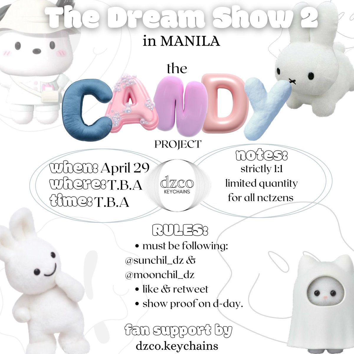 dzco_keychains's tweet photo. ꕥ #THEDREAMSHOW2_in_MANILA ꕥ

♡🍬 THE CANDY PROJECT 🍬♡ 
❥fan project by dzco.keychains

❁ཻུ۪۪♡ rules:
— like &amp; rt (show proof on april 29th)
— mbf this acc &amp; @moonchil_dz 
— open for trades on d-day only

see u nctzens! ੈ♡˳
#TDS2inManila #TDS2 https://t.co/PmMPsI7rjE