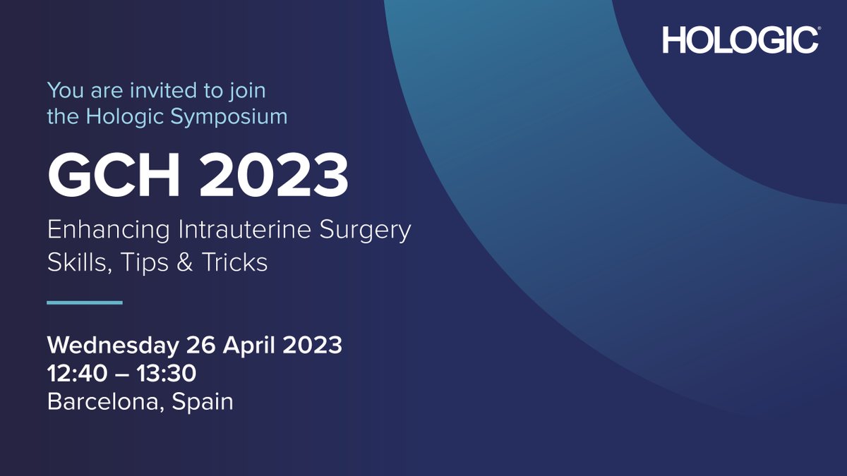 Are you attending GCH? Join the Hologic Symposium tomorrow to hear from experts sharing their skills, tips & tricks on enhancing intrauterine surgery. Chaired by Prof. Sergio Haimovich, and co-chaired by Dr. Mercedes Andeyro Garcia. We look forward to seeing you there! https://t.co/6hOGyi8VIY