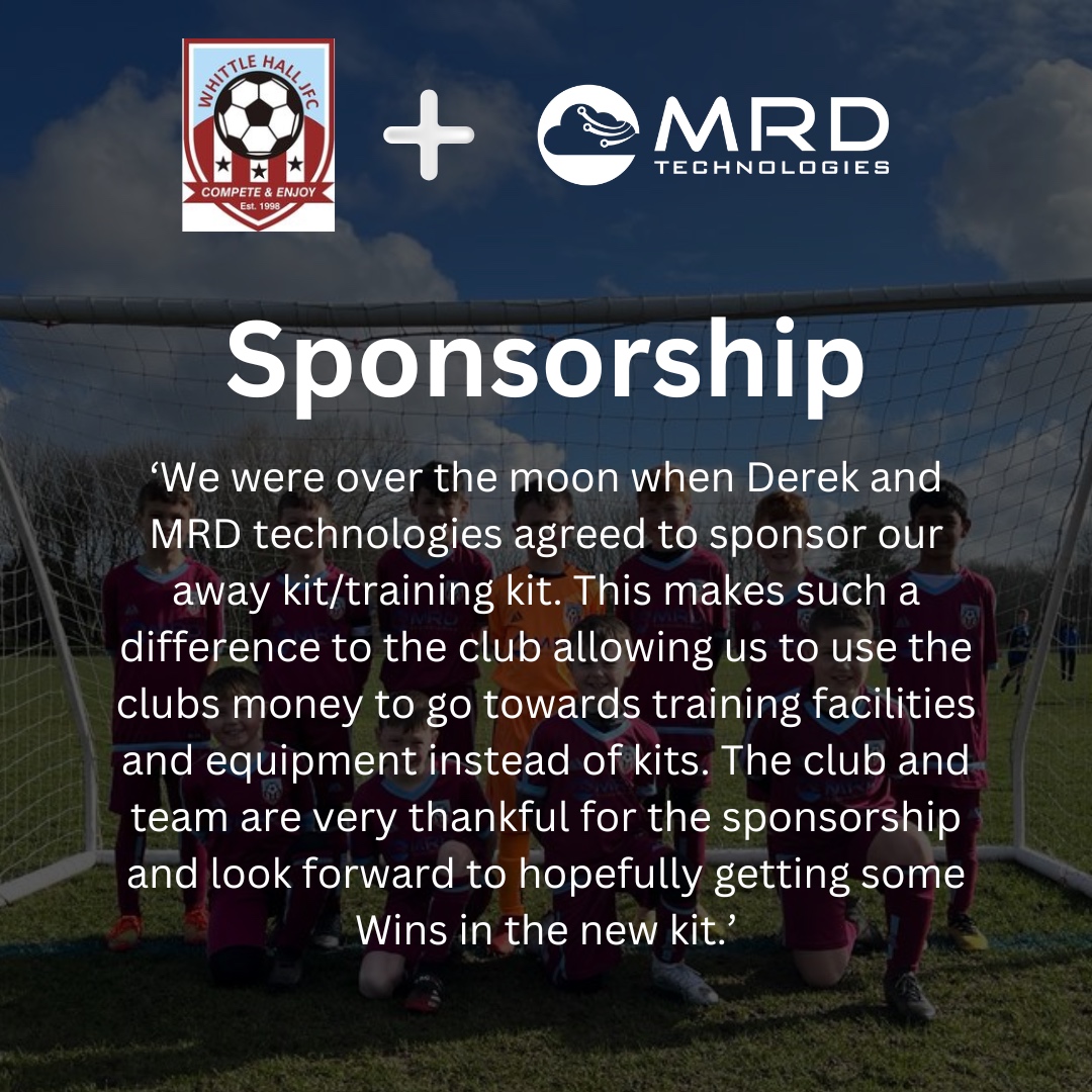 MrdTechnologies's tweet photo. Exciting news! MRD Technologies is proud to announce our sponsorship of Whittle Hall FC U9's Juniors Football Kit! 

We are passionate about supporting local communities and investing in the future generation, and what better way to do it than through youth sports. 

We hope o... https://t.co/yGO2RFxTeo