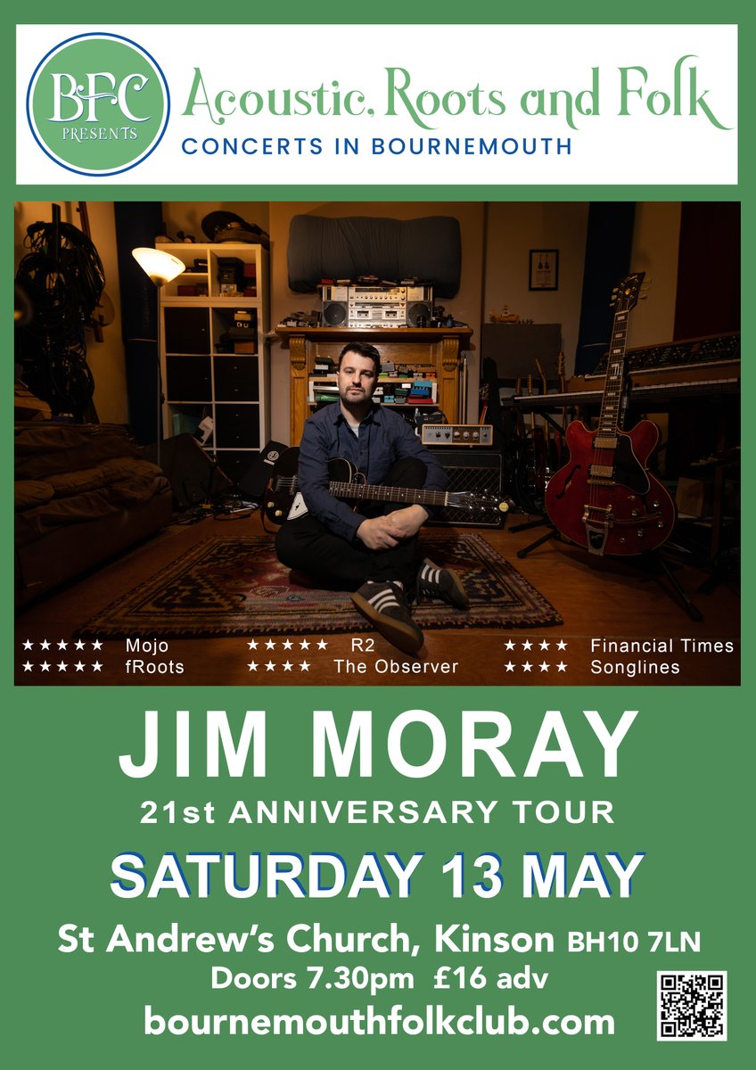 We're very excited to have bagged a date on the legendary @jimmoray's 21st anniversary tour! Catch him on 13 May at <a href="/standrewskinson/">St Andrew's, Kinson</a> 

Tix bournemouthfolkclub.com/gigs/

#bournemouthgigs #folkmusic #legend #concert #livemusic #anniversary #bournemouthevents