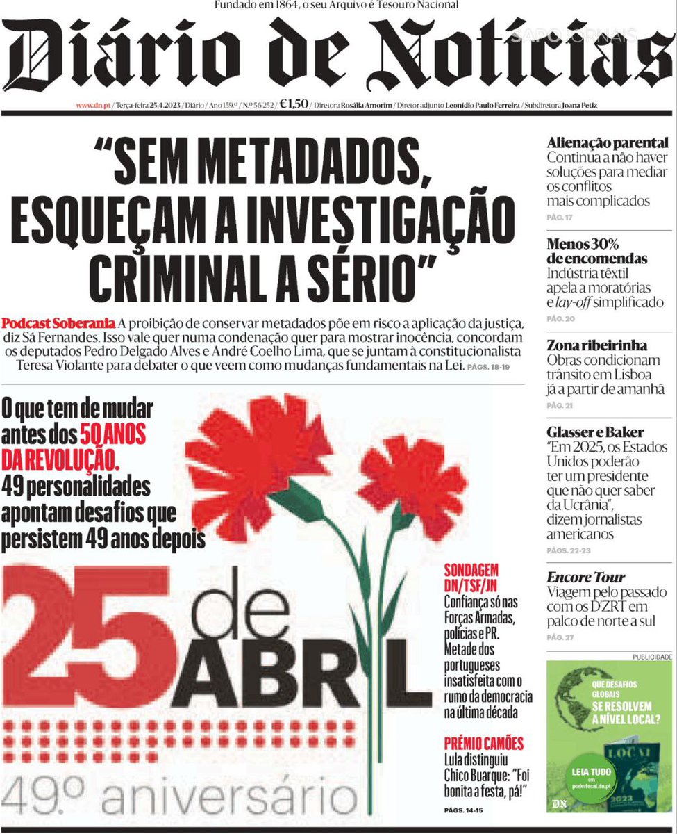 direitosdig's tweet photo. Caro @dntwit, a parte de cima da vossa capa ficou em 1971, por isso tomámos a liberdade de a corrigir.

Bom 25 de Abril✌️

#Metadados #DireitosDigitais https://t.co/Hw1lcOOHds