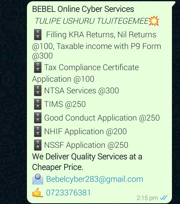 BensonKipchirc8's tweet photo. Fika pale Dm, if you need any of these services

kinembe| Mackenzie| #Kitengela |CorruptCSMurkomen| https://t.co/DslDgZhVNw
