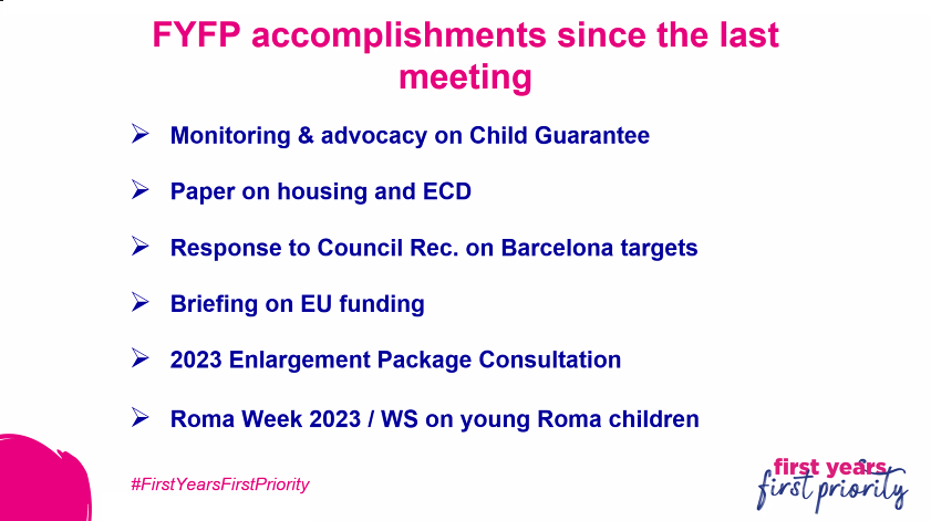 Eurochild_org's tweet image. The #FirstYearsFirstPriority partners meeting has started!

The campaign advocates for the prioritisation of #EarlyChildhood in public policies &amp;amp; funding with a focus on the first 1,000 days

Subscribe to our newsletter to get #EarlyYears monthly updates: bit.ly/3Ue02VG