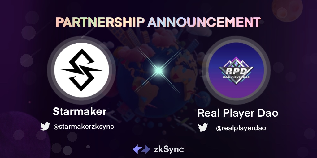 realplayerdao's tweet photo. 🥳 We are thrilled to announce our #partnership with @starmakerzksync .
🏆 #Giveaway : 50 $USDT
➡️Complete DeNet tasks : https://t.co/y2kJzVXUxF
StarMaker is a Decentralized Fundraising and Trading Platform on @zksync . We will jointly explore high-quality Gamefi projects on zkcys.
#zkSync #RealPlayerDAO #Starmaker