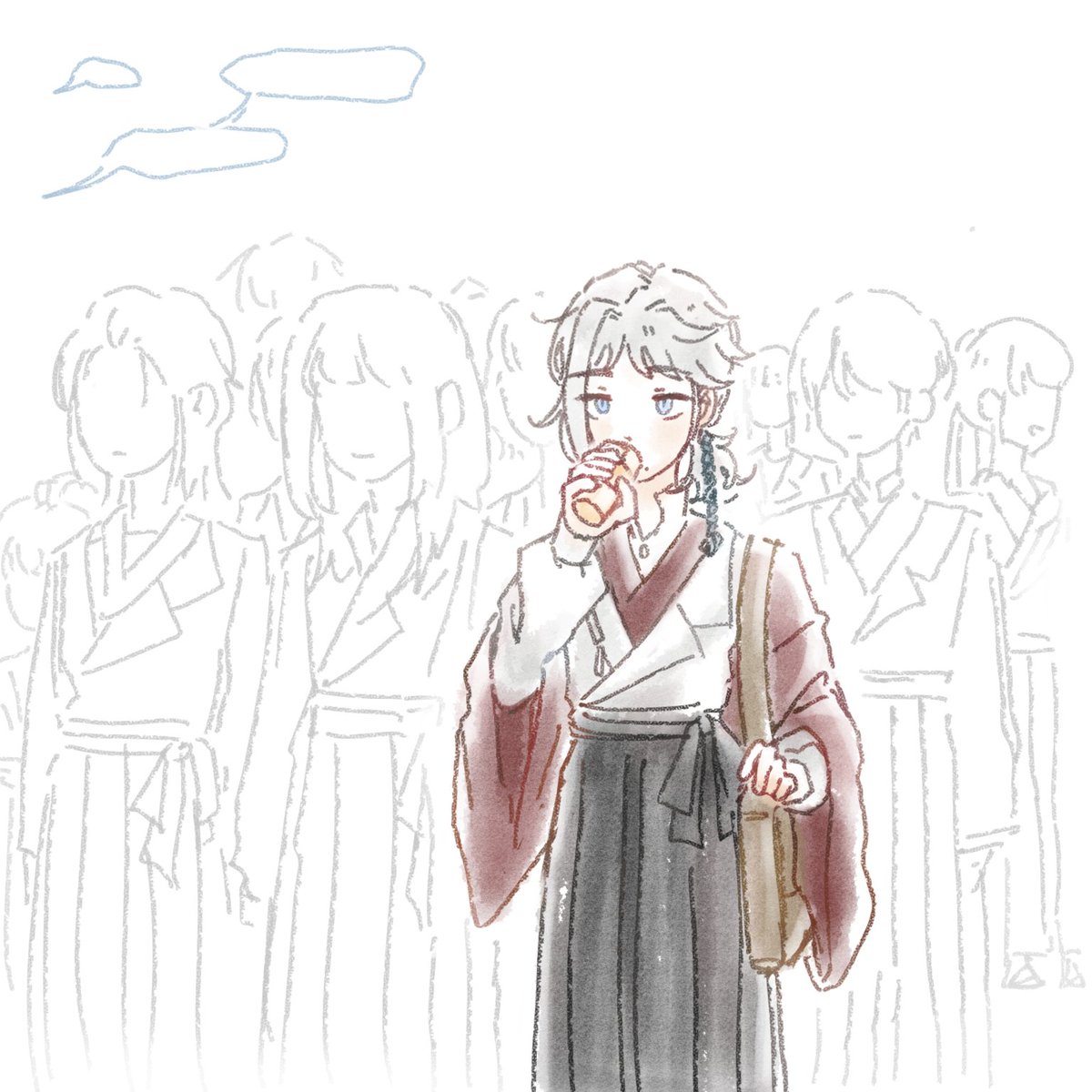ELN_Hinagi's tweet photo. //ยกชาเย็นกระป๋องดื่มพลางๆฟังปฐมนิเทศไป 

' คนที่นี่เยอะจังนะ ' https://t.co/rrr3Vyu4SP