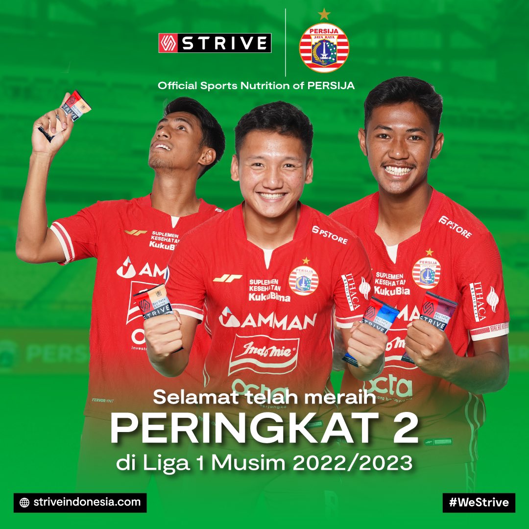 Persija_Jkt's tweet photo. Selamat, Macan Kemayoran! Perjuangan panjang terbayarkan dengan hasil memuaskan.
Berakhirnya Klasmen BRI Liga 1 Musim 2022/2023 membawa Persija pada posisi 2 dengan total point 66.
Ayo terus berjuang berikan hasil yang terbaik di musim mendatang!
#TotheNextLevel #StriveOn #WeStrive #StriveForPersija #MacanKemayoran #Persija