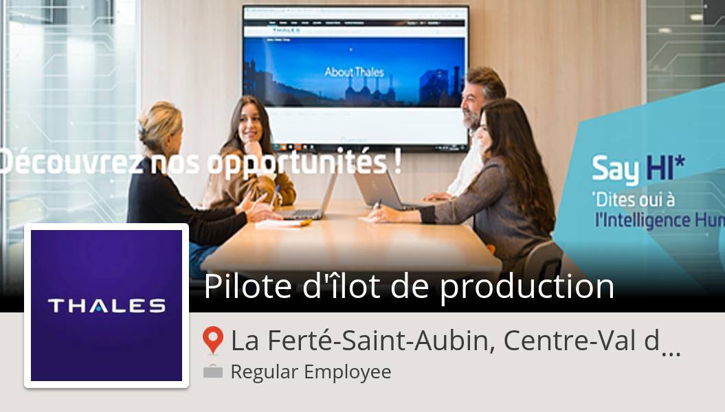 chlo_RH's tweet photo. Thales recrute un(e) Pilote d'îlot de production, postulez dès maintenant ! (#LaFertéSaintAubin) #job https://t.co/A6GHIaBBpQ https://t.co/vJ0hG50PEI