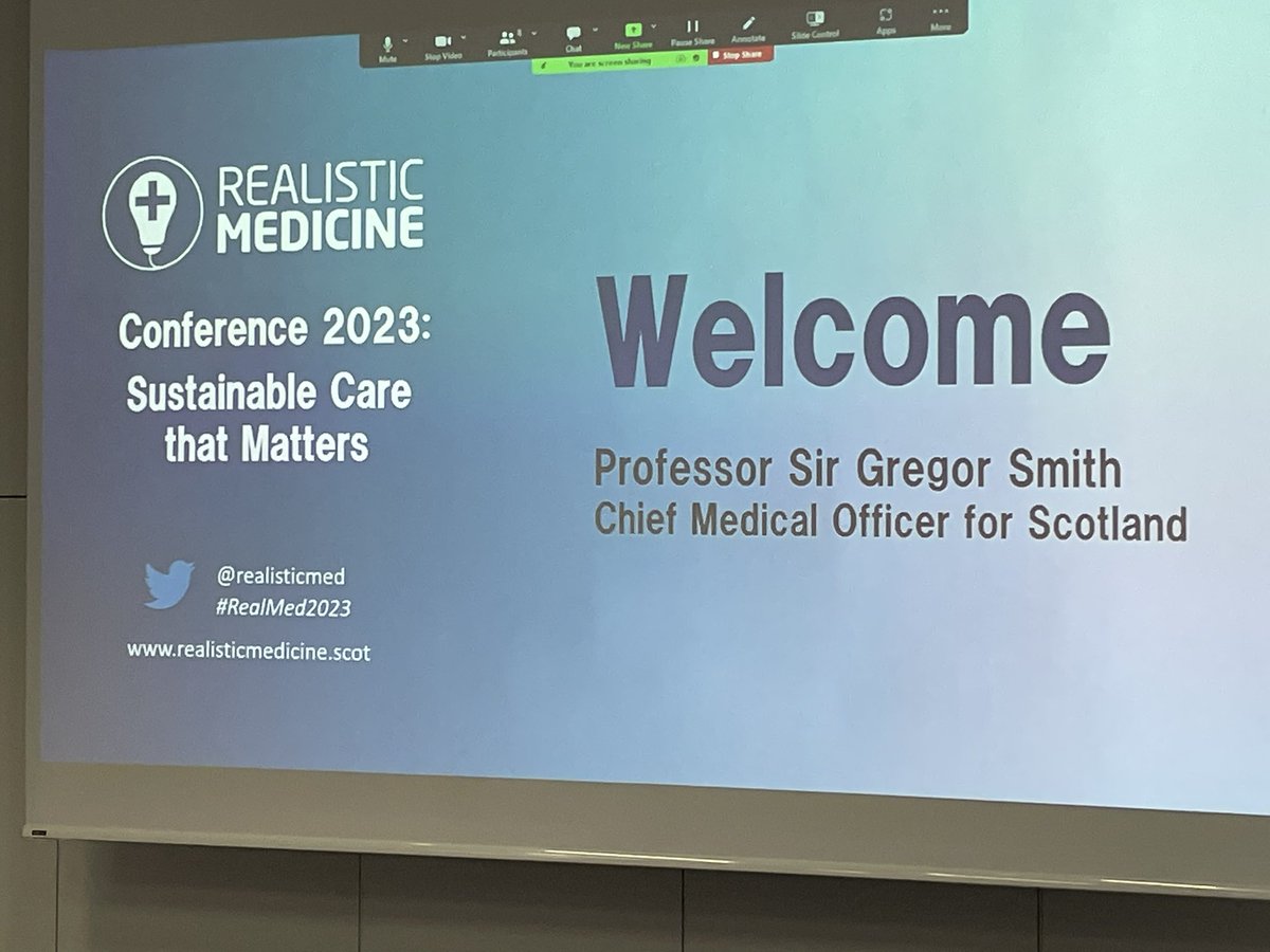 Lovely to see so many people in #RealLife at the #RealMed2023 conference today.

<a href="/DrGregorSmith/">Prof Sir Gregor Smith</a> kicking off with the opening welcome words.

“We can change the epidemiology”.

I like that.