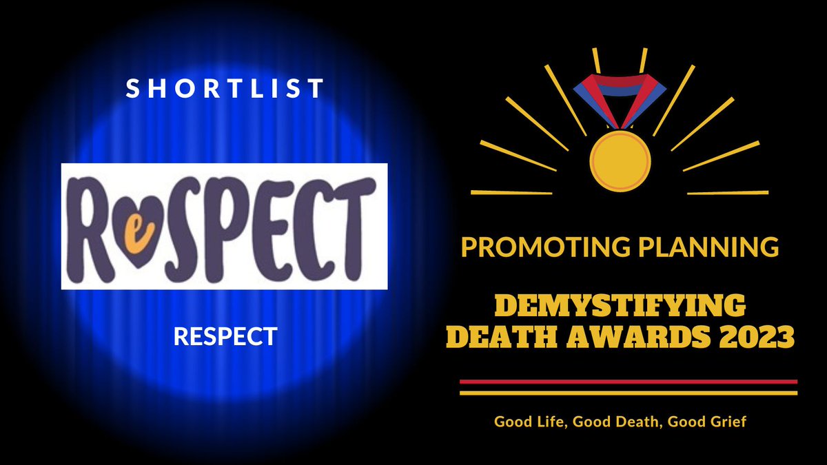 LifeDeathGrief's tweet image. First on the shortlist for the Demystifying Death Award for Promoting Planning is the ReSPECT (Recommended Summary Plan for Emergency Care and Treatment) process. Congratulations @ResusCouncilUK #digitalReSPECT (more below).
Read about the initiative here:
goodlifedeathgrief.org.uk/content/promot…