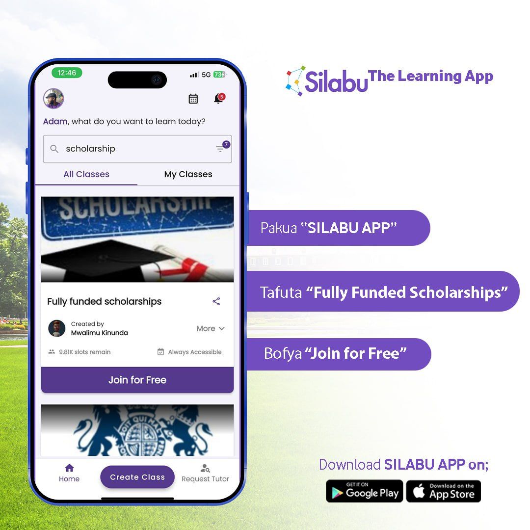 Je, unahitaji fully funded scholarship? 
Bofya link.silabu.com/w6J8/mifbi972 kupata links bila kulipa chochote kutoka kote duniani.

#silabuscholarships 
#ElimuKiganjaniKwako 
#downloadsilabuapp