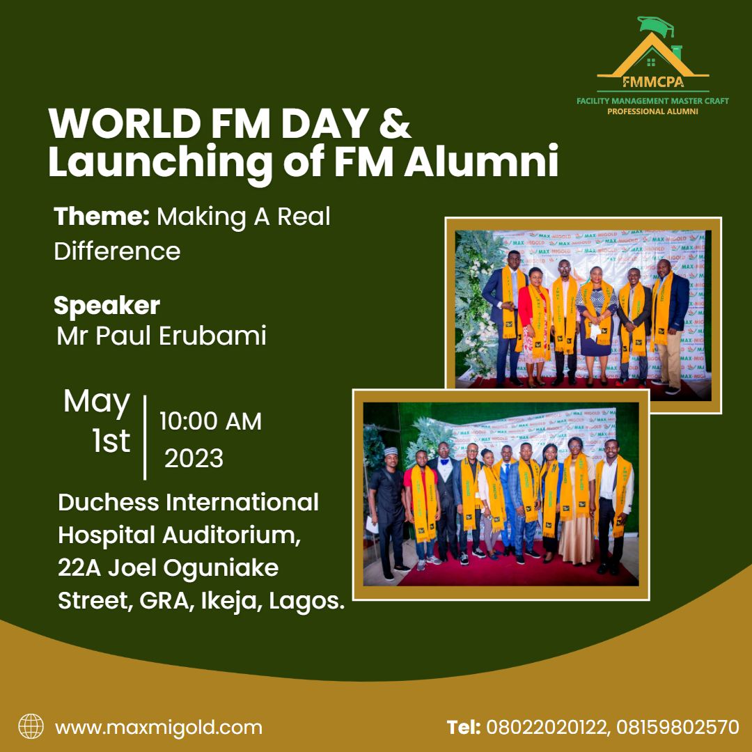 Max_Migold's tweet photo. 🔊 Sound the alarm, FM professionals! We've got an epic alumni event coming up on May 1st, 2023 🚨
📢 Join us as we launch the FMMC association and commemorate #WorldFMDay in style! 🥳
https://t.co/hPsvMauFrP
#facilitiesmanagement #alumninetworking #FMcommunity https://t.co/OrrOsOsPCC