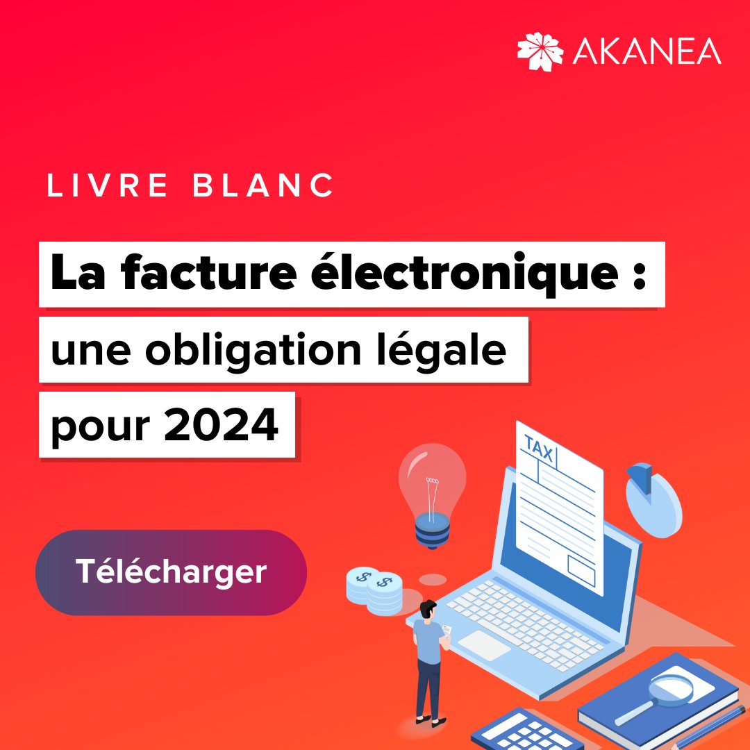 AkaneaDev's tweet photo. ⌛ Dans 432 jours, vous devrez être en capacité de répondre à l'obligation de facture électronique.
Pas de panique !
Voici un 𝐥𝐢𝐯𝐫𝐞 𝐛𝐥𝐚𝐧𝐜 qui vous explique concrètement ce qui va changer pour vous.
 👉 https://t.co/1jI15PTgGH

#EditionLogiciels #FactureElectronique https://t.co/uL2y1HUr09