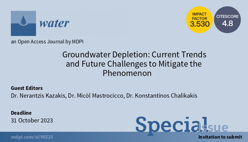 WaterHailey's tweet photo. 👏5 papers have been published in SI "#Groundwater Depletion: Current Trends and Future Challenges to Mitigate the Phenomenon" 

🤗Welcome more interested scholars to contribute！@Water_MDPI

👉 Link: https://t.co/RIbxV6sCGz https://t.co/74ab8Ub3sa