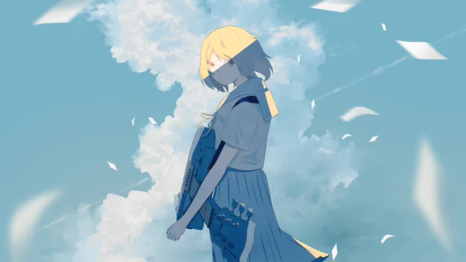 空に奏でる#illustration #創作イラスト 