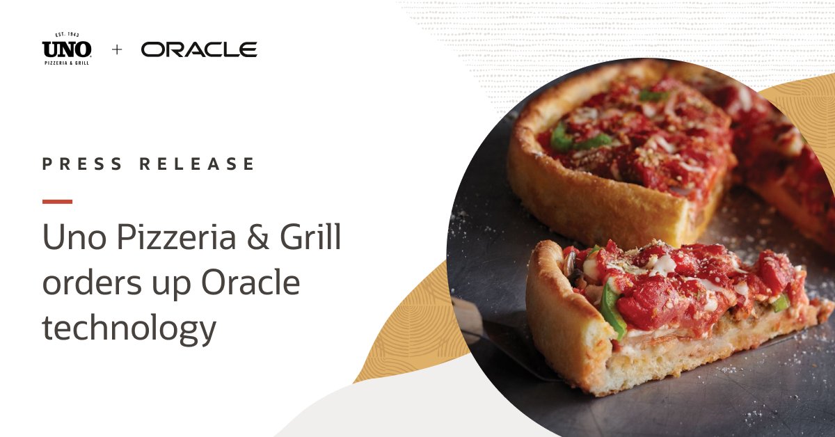 Uno Pizzeria &amp; Grill is firing up Oracle MICROS Simphony Cloud POS to streamline front and back-of-house operations and bring its cheesy goodness pizza 🍕 to more locations across the nation. Read more here: social.ora.cl/6014OrNX6