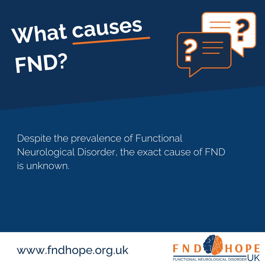 FNDHopeUK's tweet photo. What causes FND? 🤷

Many different factors likely make patients more susceptible to functional symptoms, and at the time of illness onset, these factors may likely trigger or exacerbate FND symptoms which then cultivate ongoing symptoms. 

Learn more 👉https://t.co/3RP2jSfchp https://t.co/F8MXdVxowJ