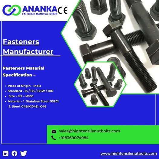 HTnutbolts's tweet photo. High Tensile Fasteners Manufacturer, Supplier, and Stockist in India
Ananka Group is the largest High Tensile Fasteners Manufacturer, Supplier, and Exporter in India. 
Product Source: https://t.co/bcLJIb1RfP
#hightensile  #screw  #fasteners https://t.co/v2rpxlMDAx