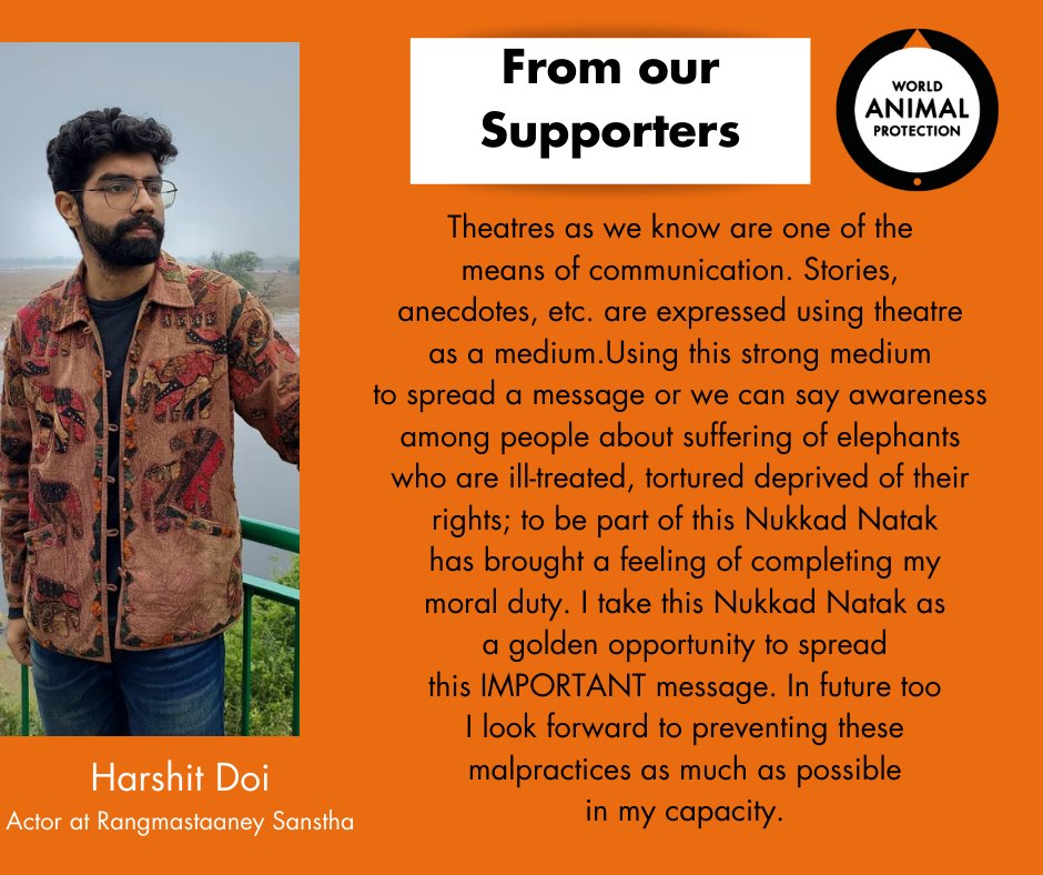 MoveTheWorldIN's tweet photo. Thank you, Harshit Doi Actor at Rangmastaaney Sanstha for supporting us in #NoPrideInElephantRide
Act Now: https://t.co/NuNDFTmBoI #NotEntertainers #WildlifeBelongsToWild #FreedomNotCaptivity #TortureInChains #SayNoToRide #volunteersweek2023 #community #makeadifference #support https://t.co/dQGRSEYFFE