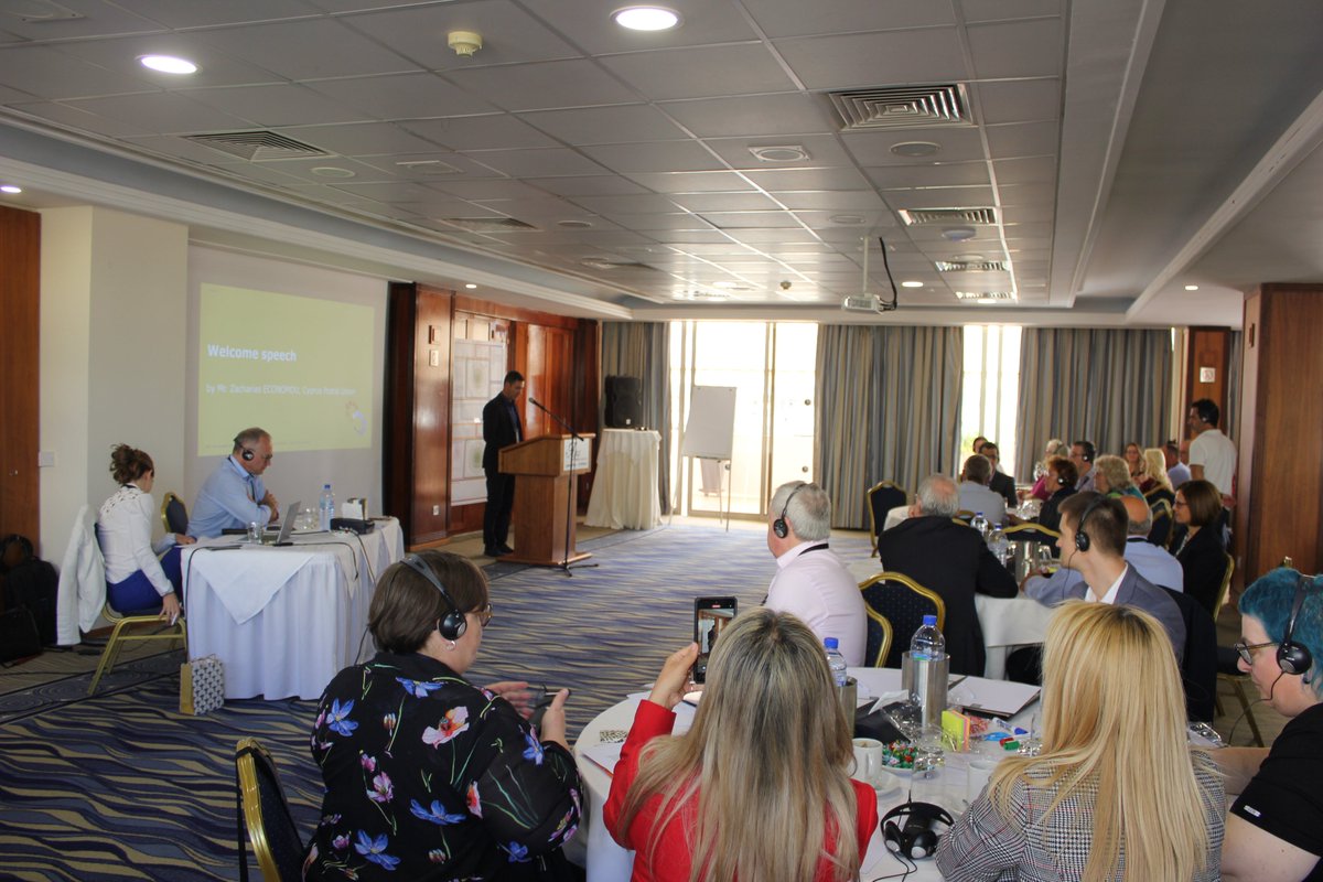 TheWorldofWork1's tweet photo. The #SDCProject – 4th Physical #Workshop continued with the welcome speech to the participants from Mr. Zacharias Economou, Secretary of the Cyprus Postal Union. @SzebenyB @Elenafrz @JPForceville @AScribellito @margakis @EU_Commission @EU_Social @PostEurop https://t.co/QOjzRfPGvJ