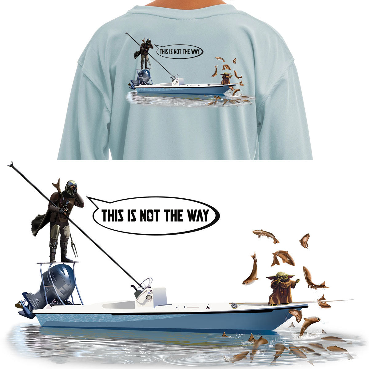skiff_life's tweet image. YOUTH/Kids Mandalorian Baby Yoda Fishing Shirt Poling Skiff tuppu.net/7474c94 #&amp;lt;---TapTheLink #Fishing #SkiffLife