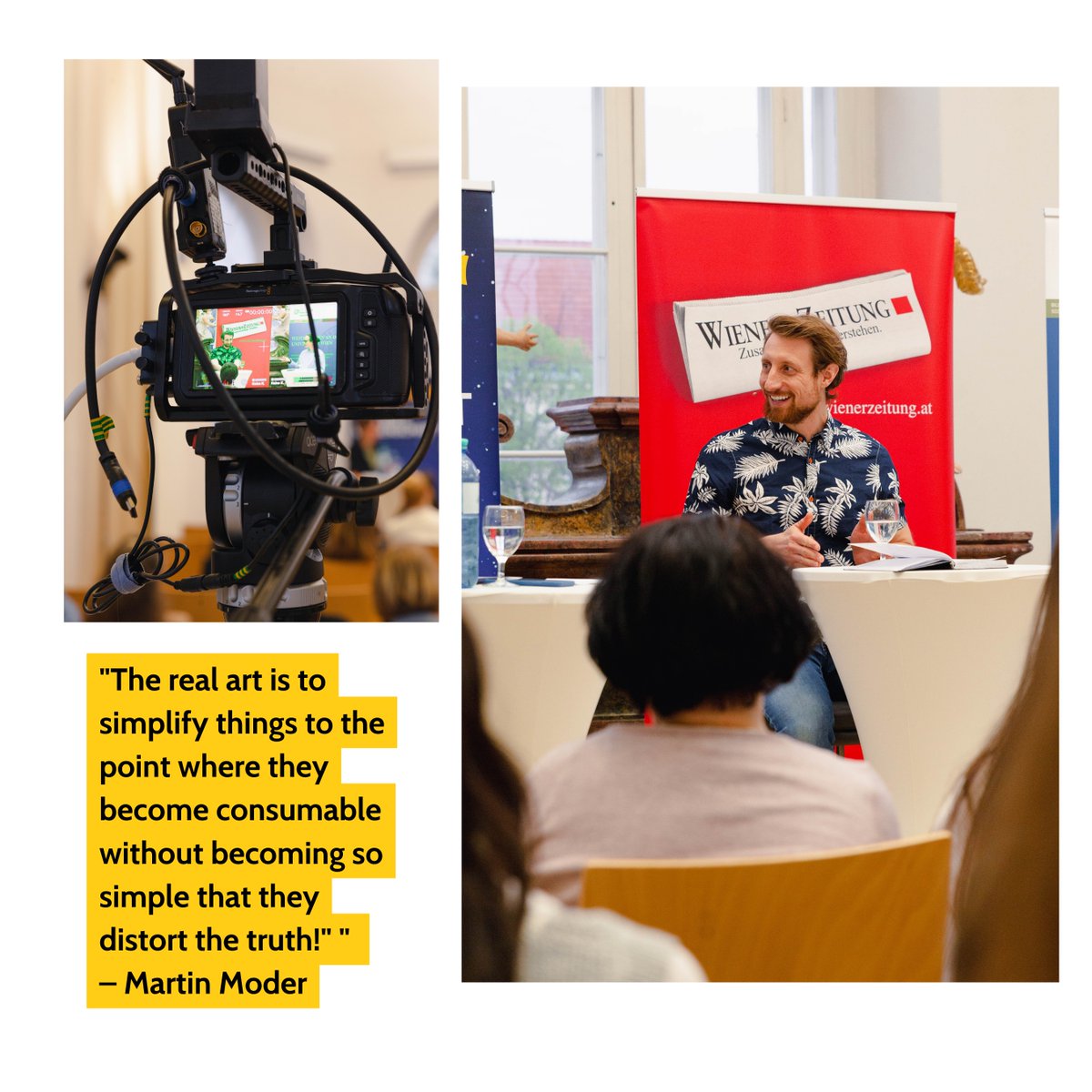StAnna_CCRI's tweet image. 💫 Fulminant start of the new discussion series "Reaching for the Stars - We & Science"! 🔗Find all information and the videostream of the event with @Martin_Moder here: bit.ly/43T15ie 💛 Thank you to our cooperation partners @WienerZeitung & @PostgraduateVie!