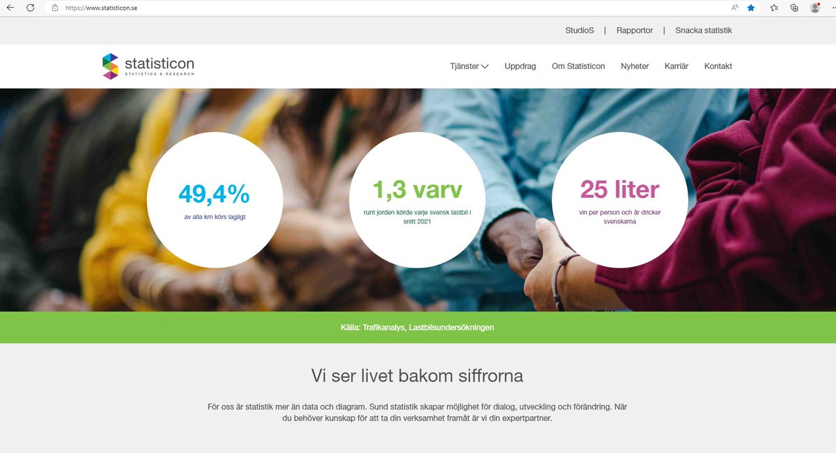 Vi har en ny och fräsch hemsida på plats! Väl värd ett besök om du är på jakt efter någon som är expert på statistik och analys. statisticon.se