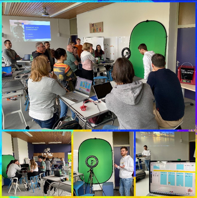 CEPdeCadiz's tweet photo. Segunda jornada de formación en Pedagogical State Institute Rheinland-Pfalz, Speyer, sobre 
@IntelSoftware
@EUErasmusPlus 
@speiandalucia
 #WeAreReadyForDigitalEducation #GreenScreen #3D https://t.co/0tvfJLecS3