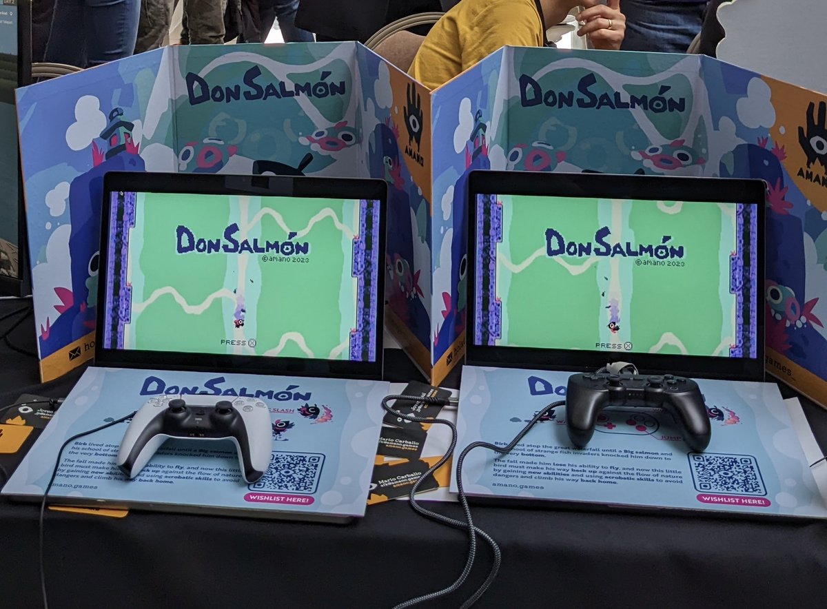 Heya!! If you're at #rebootdevelop this week and want to play Don Salmon, you can find us on the show floor. come and say hi!