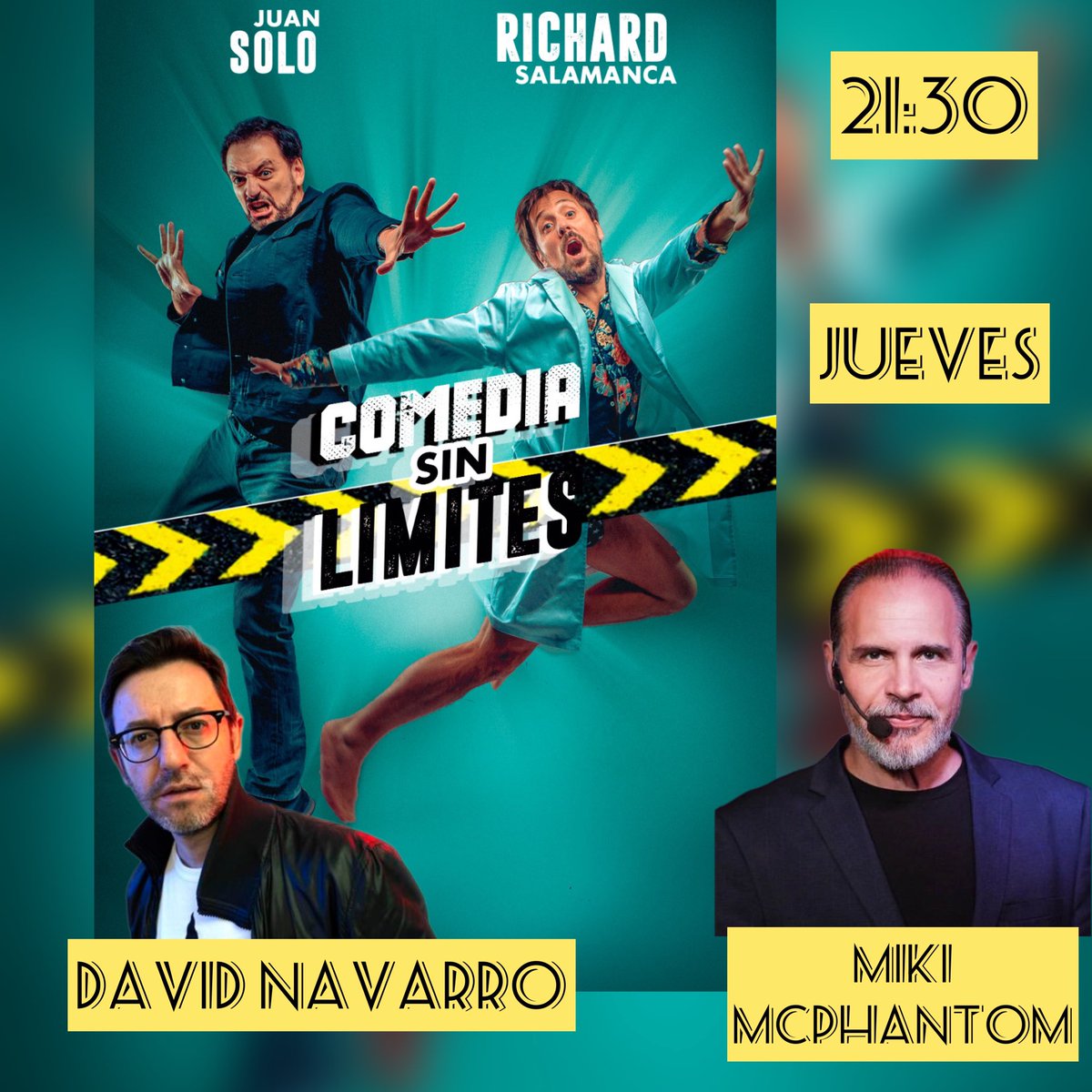 juansolocomico's tweet photo. Este jueves tendremos un súper #ComediaSinLimites con 2 invitados de lujo: @MikyMcPhantom y @_DavidNavarro_ 
Una ocasión única que no te puedes perder en @BeerStationMad 
Entradas: https://t.co/BpC6BIW03I https://t.co/8CylGC3KRg