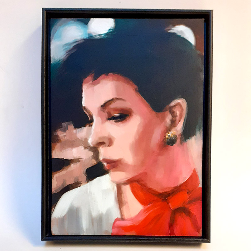 Don't Forget Me
Renee Zellweger turned 54 today 12/4/23. Here she is totally transformed as #JudyGarland in the biopic #Judy. A great performance, so convincing. This small painting is oil on wood panel and framed 15 x 21 cm (£150 DM) #reneezellweger #actress #botd #happybirthday