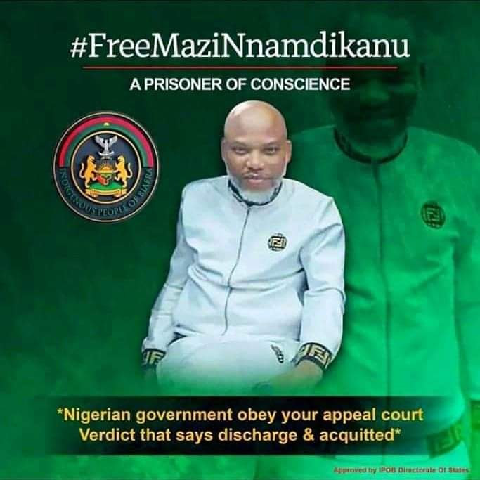 ManexcelO's tweet image. Free #mnk he has no case to answer.
Free a freedom fighter he committed no crime.
Nigeria govt stop been against ur own court order. @UN ,j @JoeBiden  @RussianEmbassy