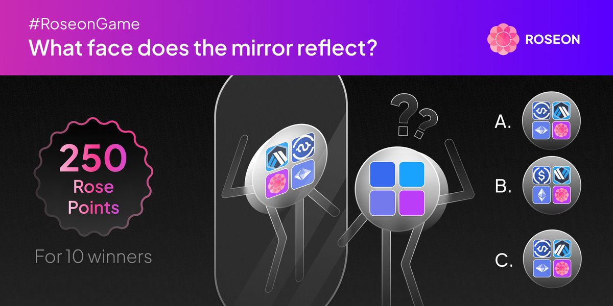 RoseonExchange's tweet photo. Mirror mirror on the wall 🪞 Who is looking in the mirror 🤔? Let's find out with this #RoseonGame

Reward: 🌸 250 Roses shared by 10 winners 🏆

🌟 Follow @RoseonExchange @RoseonResearch 
🌟 RT and tag 3 friends
👇 Comment your answer below   

📅 Deadline: April 29 12:00PM UTC https://t.co/juMua4Z77B