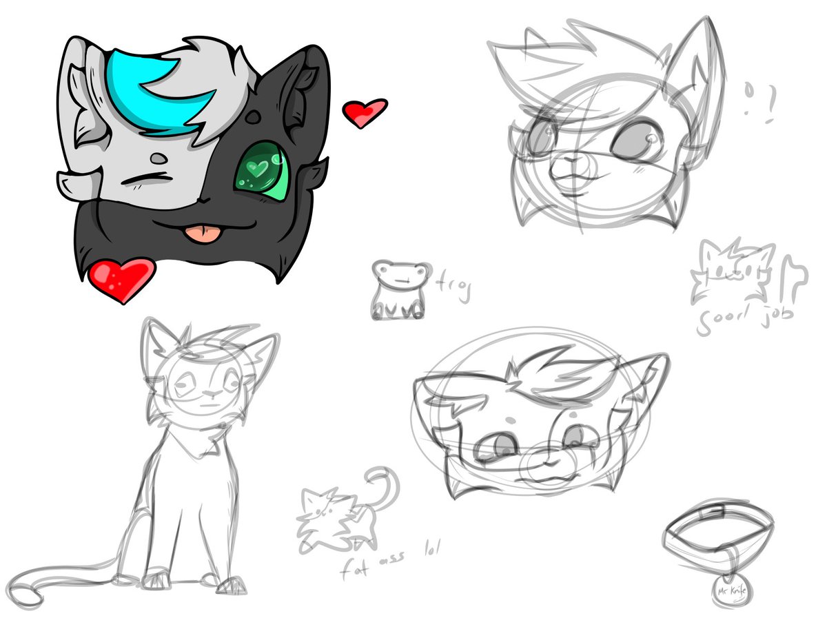 Today's doodles.
Thought I should share.
#xppentablet #xppen #digitalart #smallartist #catoc #commisionopen 
#LittleKnifeCat #TechnicallyKnifeCat #LKC #TKC 
Some rules ma friends:]
Please do not!:
Claim/reference/use/trade/steal, sell or repost my art on Pinterest!