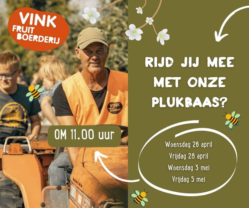 Km ij ook een ritje maken door onze boomgaard? We maken er een mooie bloesem excursie van!
🍎🍐🌺