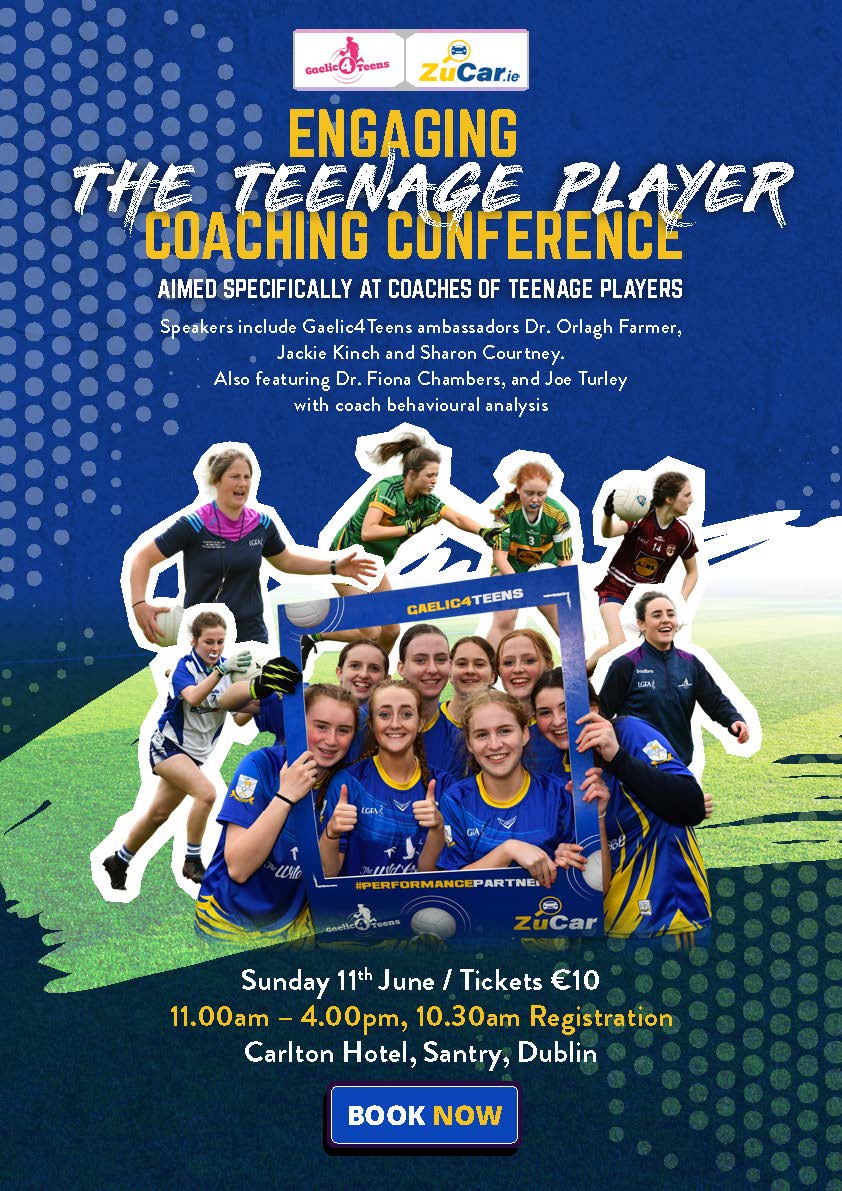 LadiesFootball's tweet photo. Our first ‘Engaging the Teenage Player’ Coaching Conference will take place on Sunday 11th June in The Carlton Hotel, Santry, Dublin

It is aimed specifically at coaches of teenage players and tickets are only €10

Buy your tickets now at: https://t.co/GT3Mee8AhB 

#Gaelic4Teens https://t.co/7KjG0D90s1