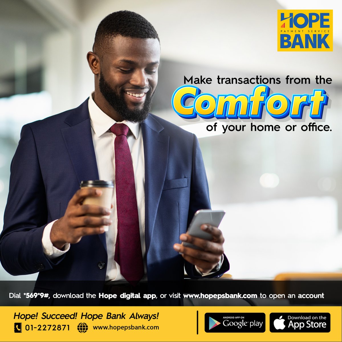 hopepsbank's tweet image. Happy Tuesday!  With our payment service, you can make transactions from the comfort of your home or office. 
#ConvenientBanking #PaymentService #StayConnected #HopeBankAlways #PaymentServiceBank #Nigeria #Tuesday