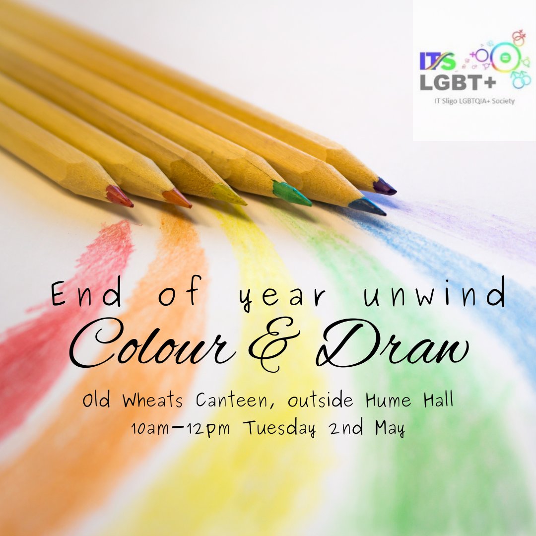 ITSLGBT's tweet photo. Come along to our colour and draw meet up next Tuesday the 2nd of May!
We'll be meeting at the old Wheats canteen above the SU and across from Hume Hall 🎨 https://t.co/iaTRUi7RSL