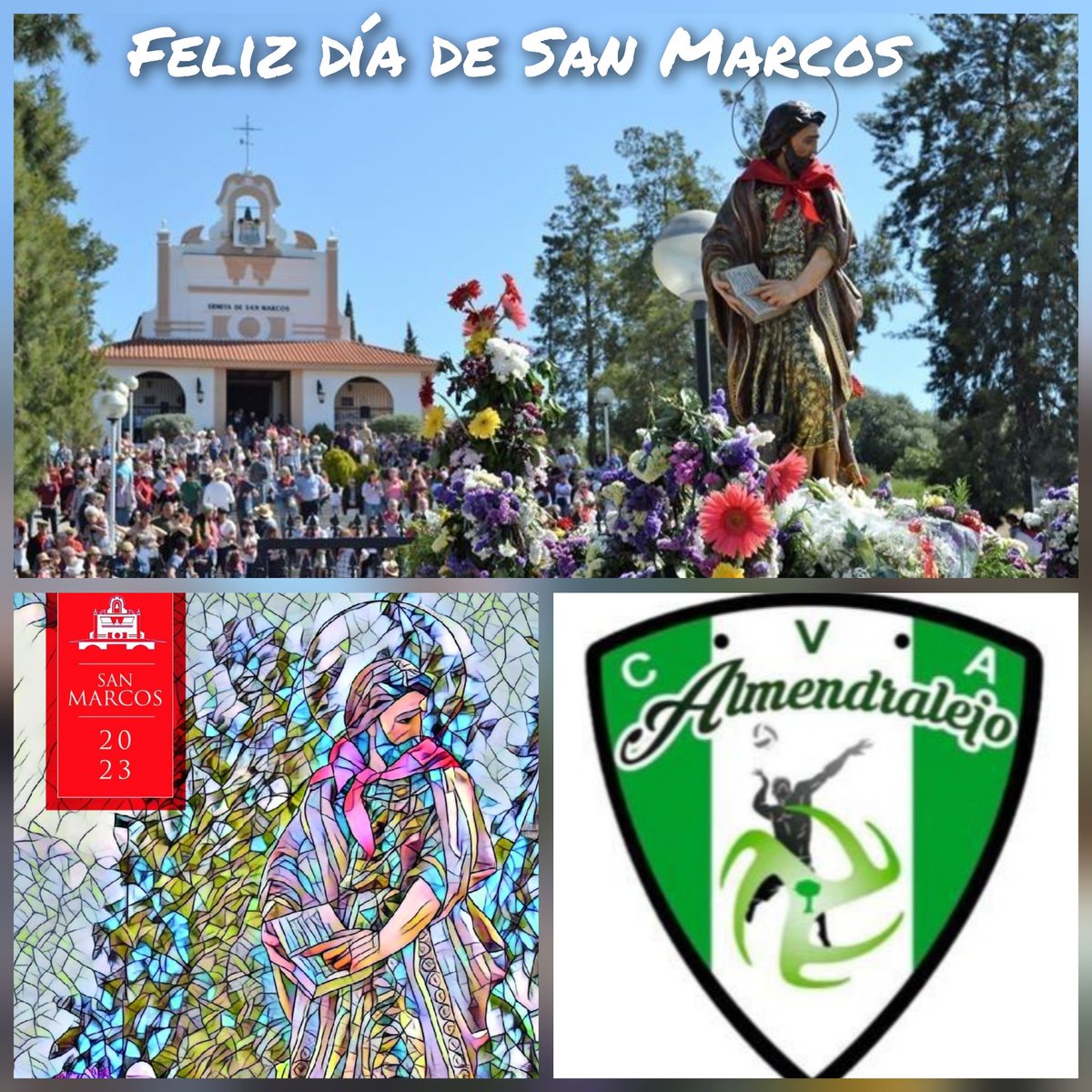 El Club Voleibol Almendralejo desea feliz día de San Marcos a todo Almendralejo. #SanMarcos #voleibol #ciudaddelvinoyelcava