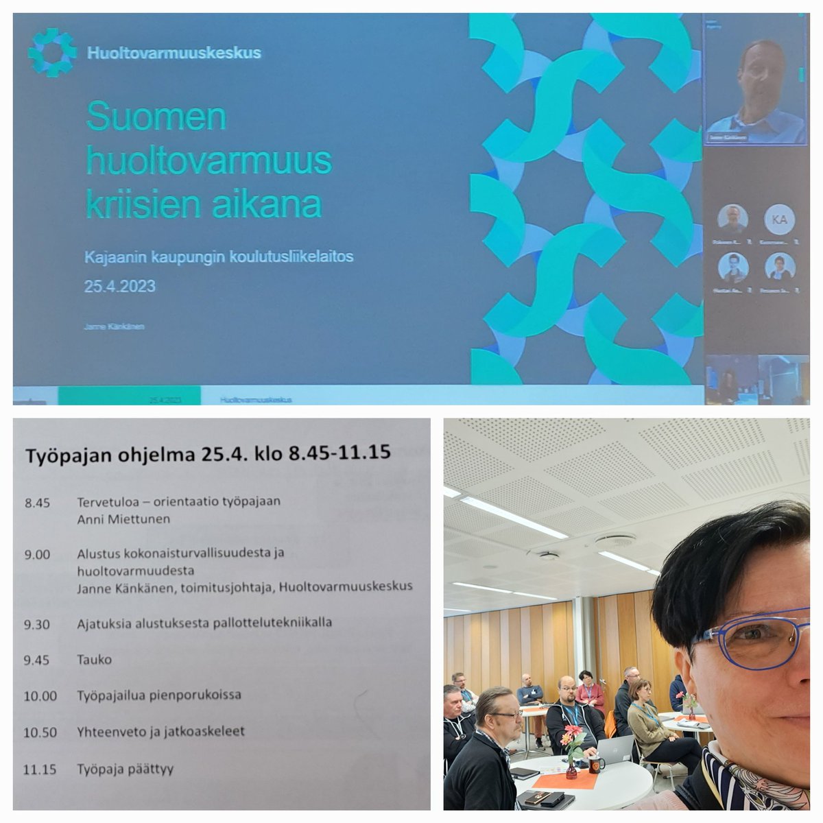 Vedin töissä kokonaisturvallisuuden työpajan. Kiitos alustuksesta <a href="/janne_kankanen/">Janne Känkänen</a>, <a href="/HVK_uutiset/">Huoltovarmuuskeskus (HVK)</a>, #MPK232. Porukalla oli tekemisen meininki. #yhdessä hyvä tulee - kohti oppilaitosturvallisuutta. <a href="/KAO_twiittaa/">Kainuun ammattiopisto KAO</a> ja #kajaaninlukio.