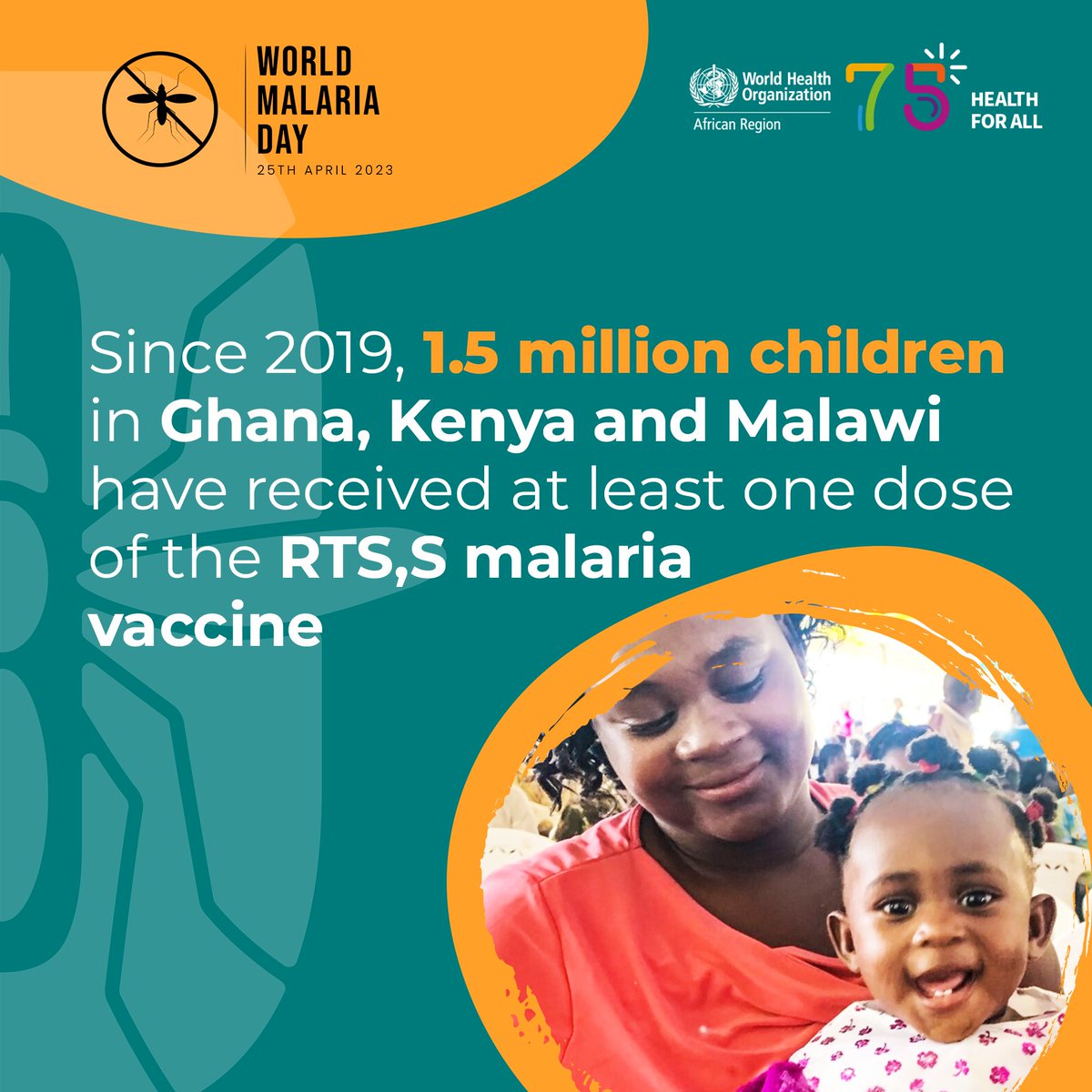 In 2020, 1 child died from #malaria every minute. Even one death is too many.

The RTS,S #MalariaVaccine is safe & effective & could save thousands of lives each year. We must achieve a malaria-free future, ensuring everyone eligible for the vaccine receives it.

#WorldMalariaDay