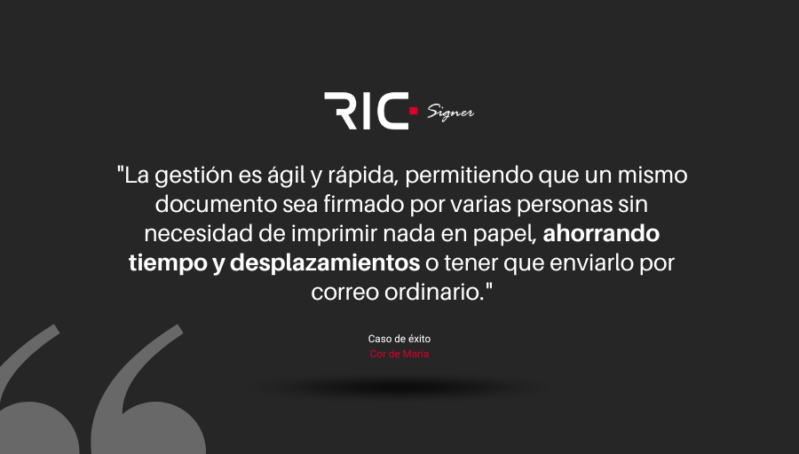 RICDOC_division's tweet photo. ¿Qué opinan nuestros clientes de RICSigner? "La gestión es ágil y rápida, permitiendo que un mismo documento sea firmado por varias personas sin necesidad de imprimir nada en papel, ahorrando tiempo y desplazamientos o tener que enviarlo por correo ordinario"  #Firmadigital https://t.co/A3xUY0pigg