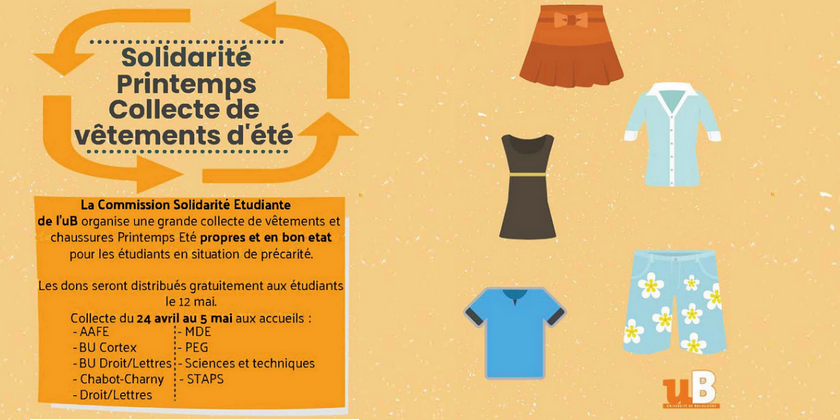 bibliothequesub's tweet photo. Vous avez des vêtements dont vous ne vous servez plus ? 👖👗 Ne les jetez pas, donnez-les ! ♻
Vos #BULecortex et #DijonBUDL s'associent avec la Commission solidarité de l'@univbourgogne pour collecter vos dons 🙏
👉 https://t.co/eRfcJsFTTq https://t.co/j944SmIQIi