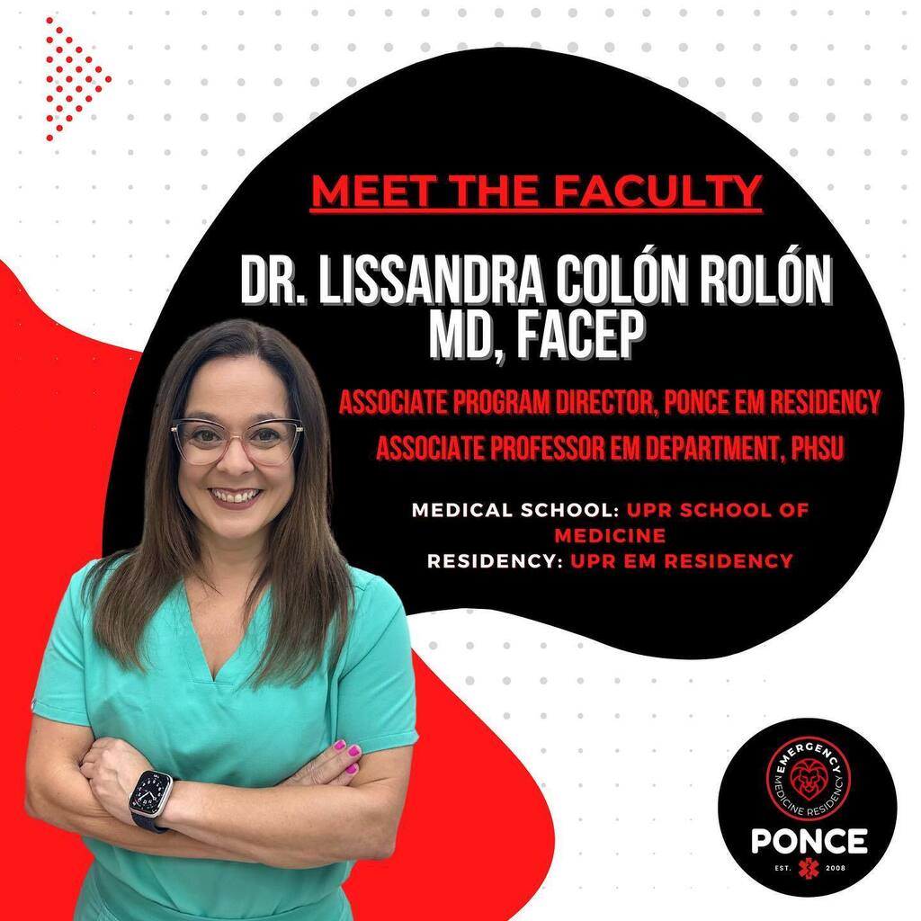 em_cmesl's tweet photo. ⚕️Meet The Faculty⚕️️Today we present our Associate Program Director and EKG guru: Dra. Lissandra Colón Rolón!  Coming from the University of Puerto Rico (UPR) she completed her residency years at UPR EM Residency. Her favorite hobbies are exercising… https://t.co/vDMLymClWK https://t.co/N5jtJbqApZ