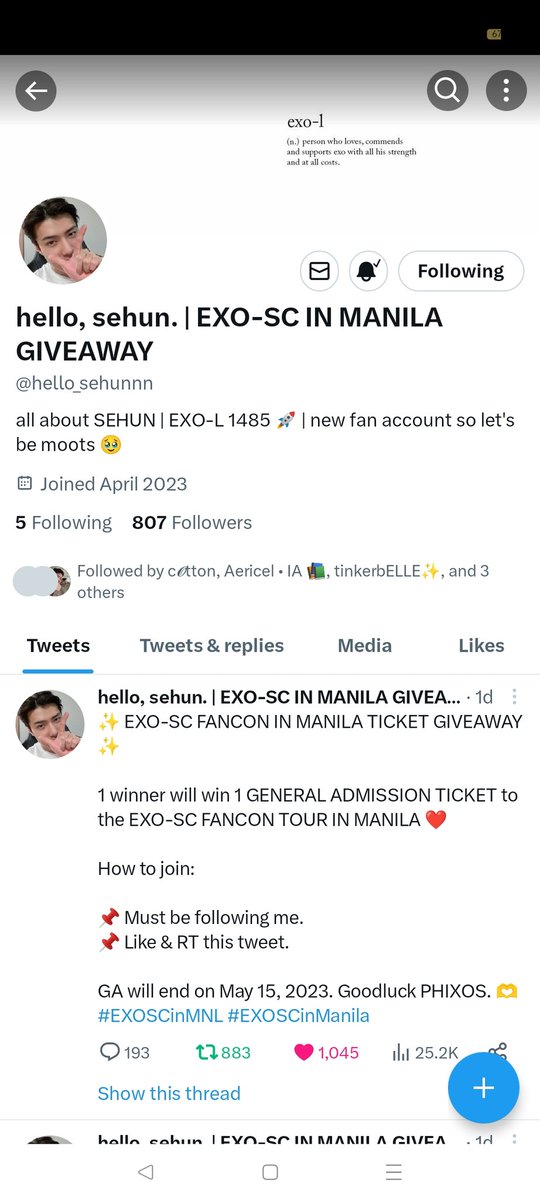 TomatoeKiss's tweet photo. @hello_sehunnn #EXOSCinMNL #EXOSCinManila https://t.co/Mbvut0MDoK