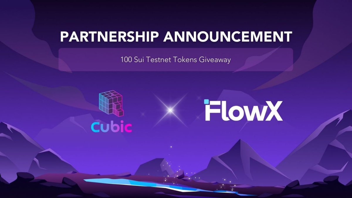 cubicgamesxyz's tweet photo. New partnership: @FlowX_finance 🤝 @cubicgamesxyz 🎉

💰To buidl @SuiNetwork together, we’re giving away 100 $SUI Testnet Tokens!

Enter: 
✅ Follow, rt and ❤️ 
✅ Complete the Tasks: https://t.co/cRajuBza1s

#Sui #Suinami #Giveaways https://t.co/KefH8utk8W